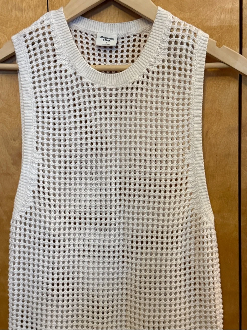 Abercrombie & Fitch Cream Crochet Knit Dress